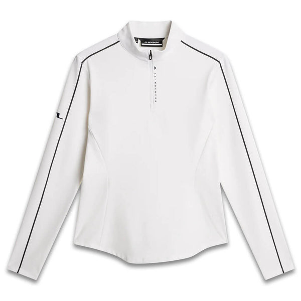 J.Lindeberg Adiola Quarter Zip Mid Layer Golf Pullover White - SS25 Women