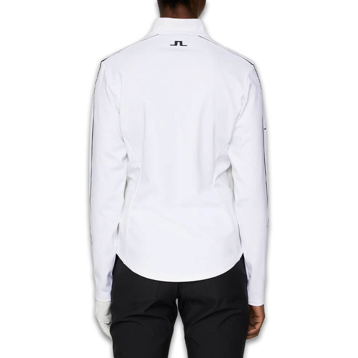 J.Lindeberg Adiola Quarter Zip Mid Layer Golf Pullover White - SS25 Women
