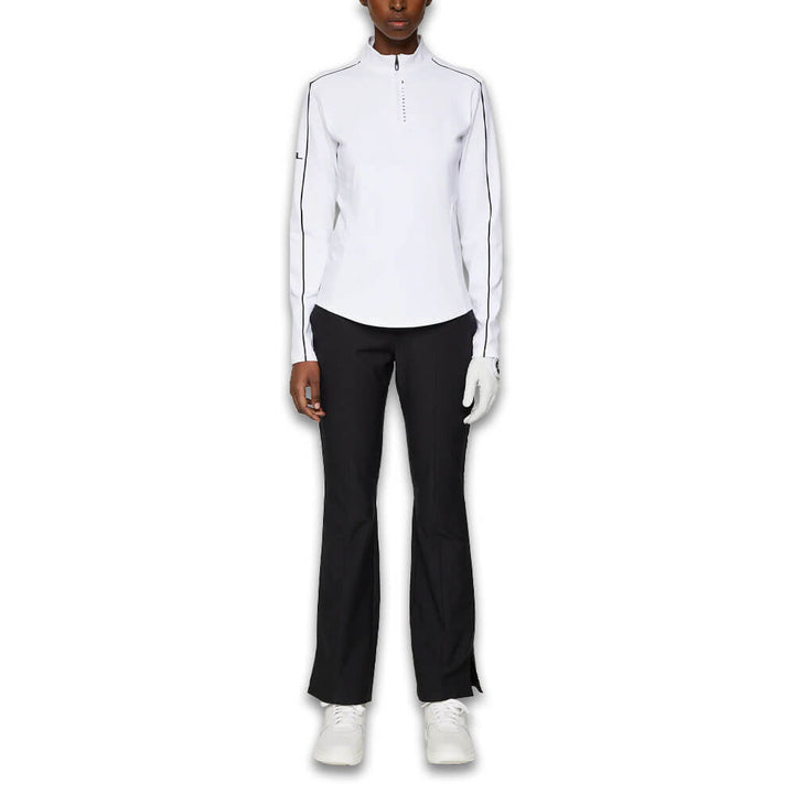 J.Lindeberg Adiola Quarter Zip Mid Layer Golf Pullover White - SS25 Women