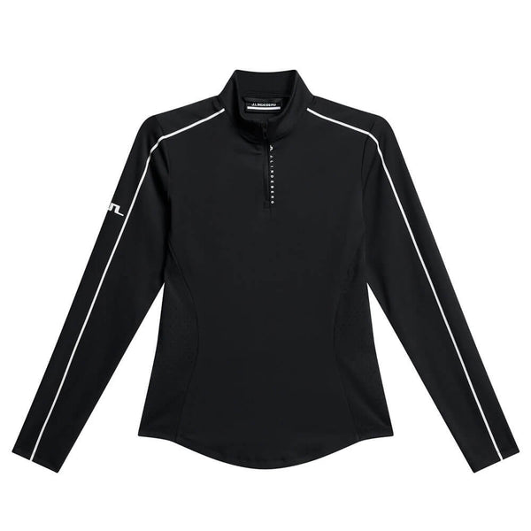 J.Lindeberg Adiola Quarter Zip Mid Layer Golf Pullover Black - SS25 Women