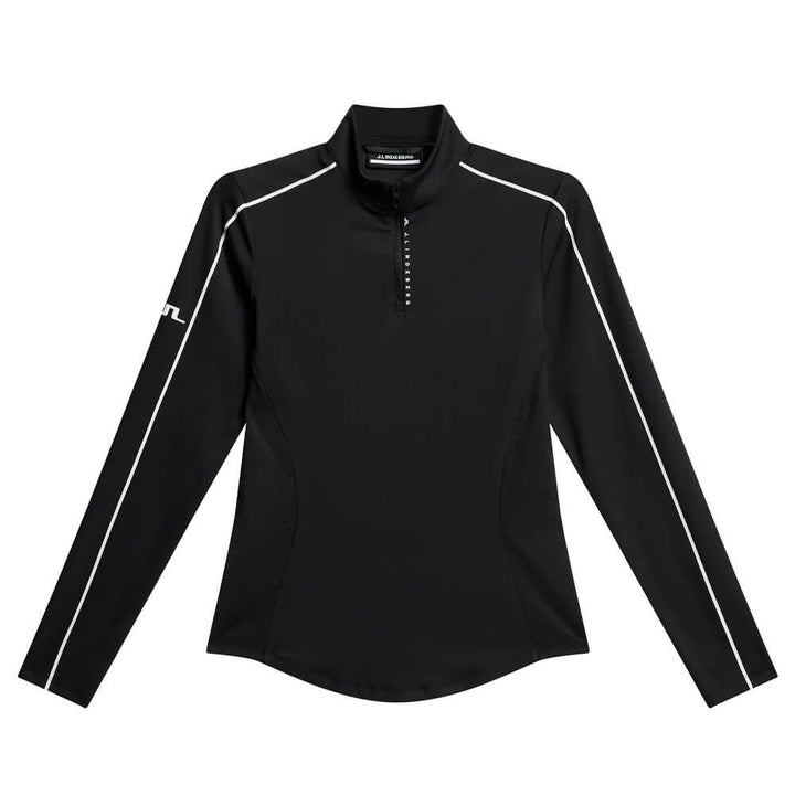 J.Lindeberg Adiola Quarter Zip Mid Layer Golf Pullover Black - SS25 Women