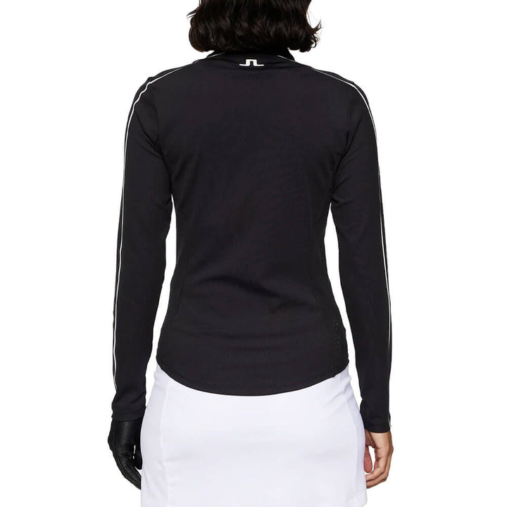 J.Lindeberg Adiola Quarter Zip Mid Layer Golf Pullover Black - SS25 Women