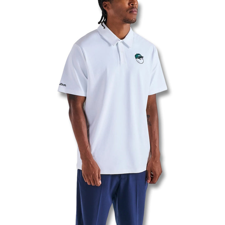 Malbon Fairway Baldwin Golf Polo White - 25 Men