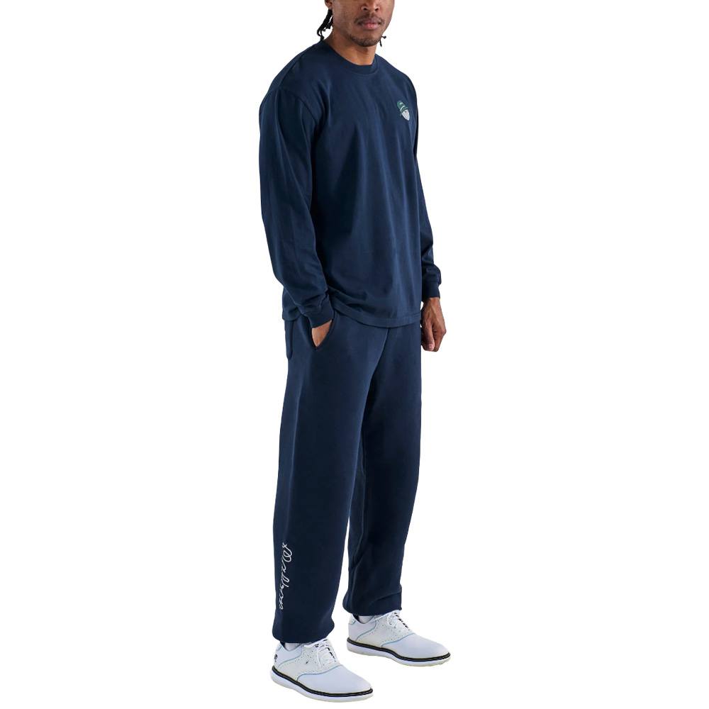 Malbon Gorse Cooper Longsleeve Round-neck Golf T-Shirt Navy - 25