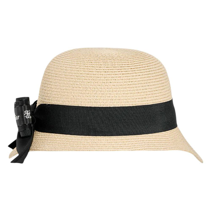 Fairliar Double Ribbon Raffia Golf Hat Light Beige - SS25 Women