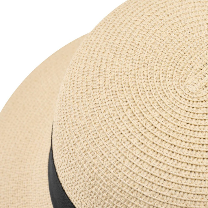 Fairliar Double Ribbon Raffia Golf Hat Light Beige - SS25 Women