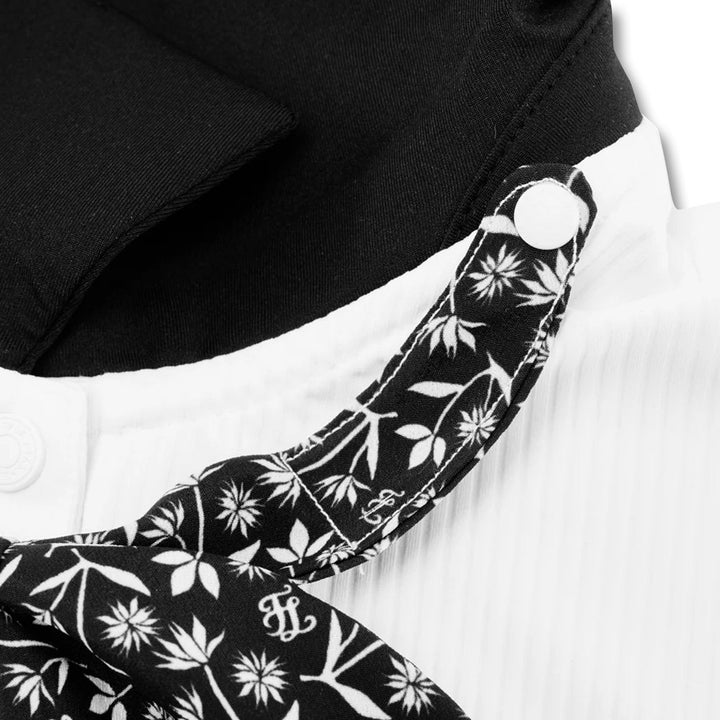 Fairliar Patterned Ribbon Detachable Golf Polo White - SS25 Women
