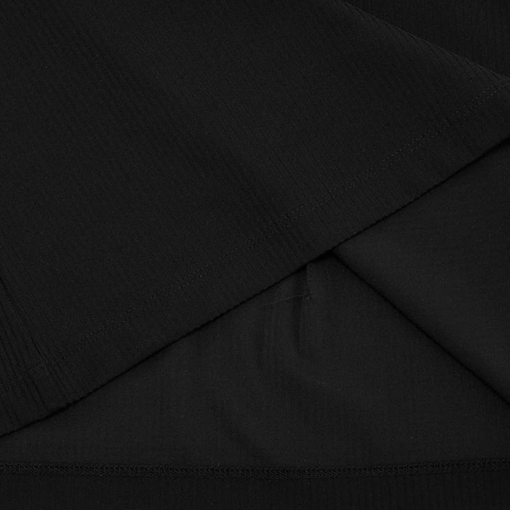 Fairliar Patterned Ribbon Detachable Golf Polo Black - SS25 Women