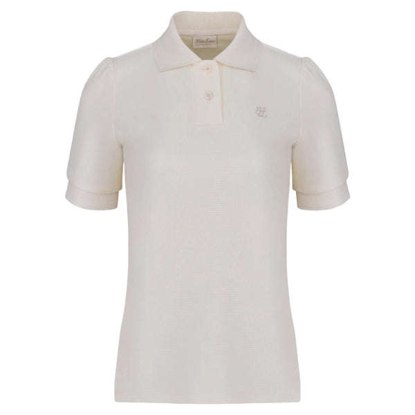 Fairliar Puff Sleeve Collar Golf Polo Cream - SS25 Women