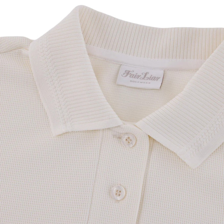 Fairliar Puff Sleeve Collar Golf Polo Cream - SS25 Women