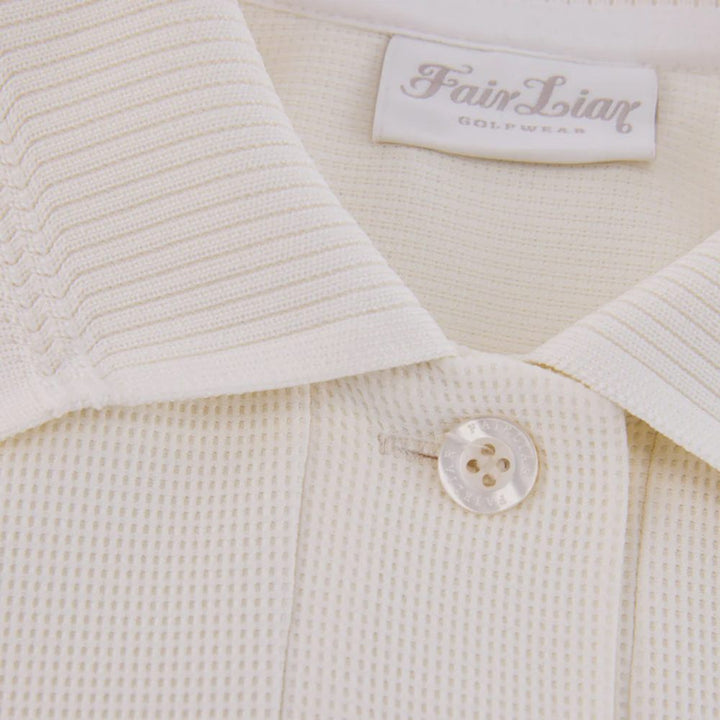 Fairliar Puff Sleeve Collar Golf Polo Cream - SS25 Women