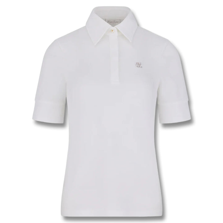 Fairliar Lettering Scarf Shortsleeve Golf Polo White - SS25 Women