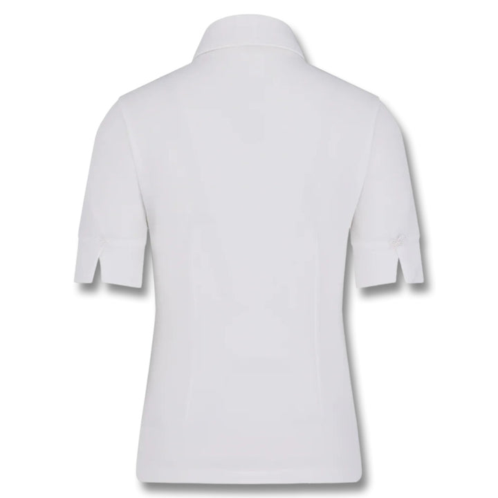 Fairliar Lettering Scarf Shortsleeve Golf Polo White - SS25 Women