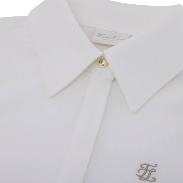 Fairliar Lettering Scarf Shortsleeve Golf Polo White - SS25 Women