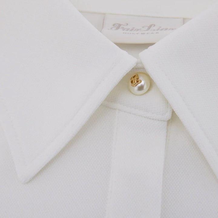 Fairliar Lettering Scarf Shortsleeve Golf Polo White - SS25 Women