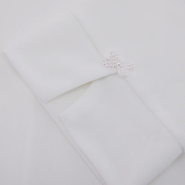 Fairliar Lettering Scarf Shortsleeve Golf Polo White - SS25 Women