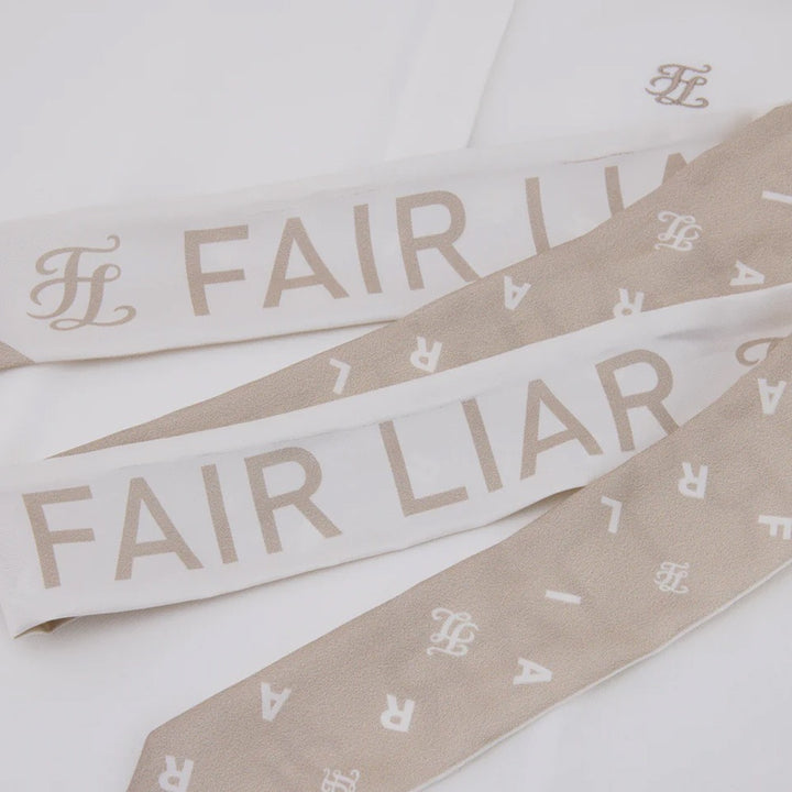 Fairliar Lettering Scarf Shortsleeve Golf Polo White - SS25 Women
