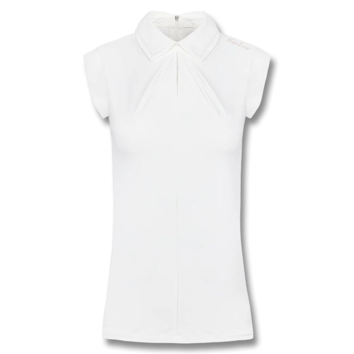 Fairliar Front Shirring Sleeveless Golf Polo White - SS25 Women