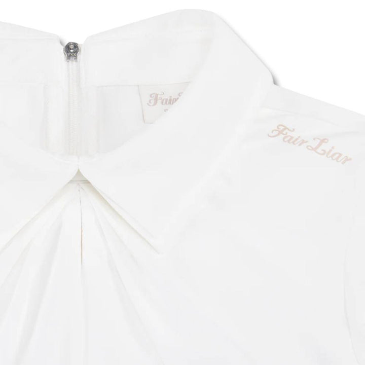Fairliar Front Shirring Sleeveless Golf Polo White - SS25 Women