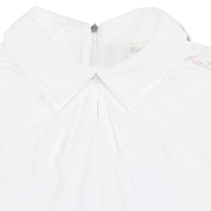 Fairliar Front Shirring Sleeveless Golf Polo White - SS25 Women