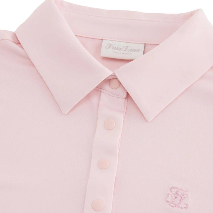 Fairliar Loose Fit Logo Symbol Golf Polo Pink - SS25 Women