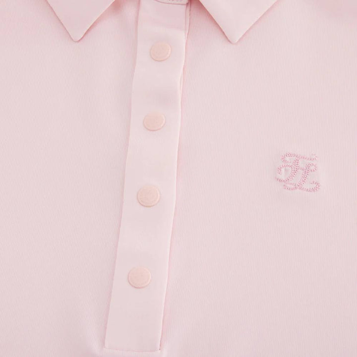 Fairliar Loose Fit Logo Symbol Golf Polo Pink - SS25 Women