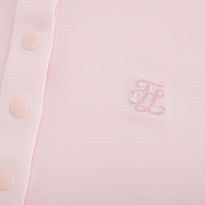 Fairliar Loose Fit Logo Symbol Golf Polo Pink - SS25 Women