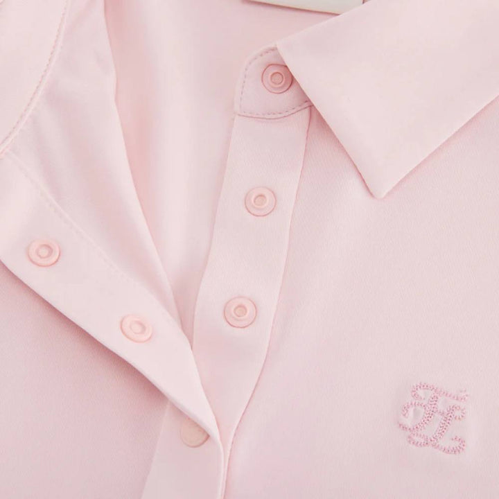 Fairliar Loose Fit Logo Symbol Golf Polo Pink - SS25 Women
