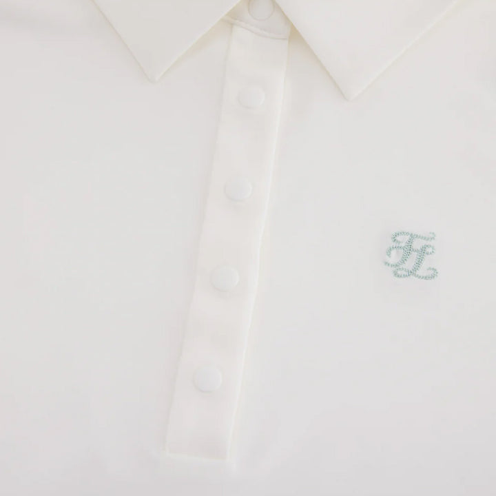 Fairliar Loose Fit Logo Symbol Golf Polo White - SS25 Women