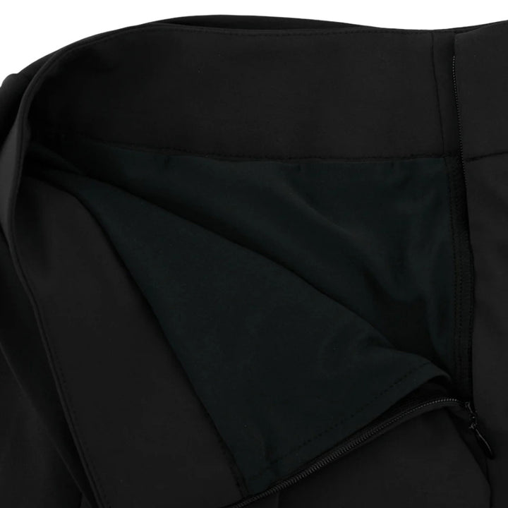 Fairliar Front Ribbon Belt Wide Pleated Golf Skirt Black - SS25 Women