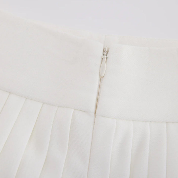 Fairliar Pique Pleated Golf Skirt White - SS25 Women