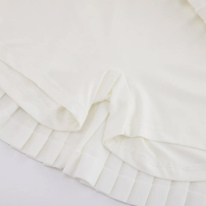 Fairliar Pique Pleated Golf Skirt White - SS25 Women