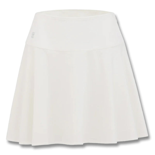 Fairliar High Waist Jersey Flared Golf Skirt White - SS25 Women