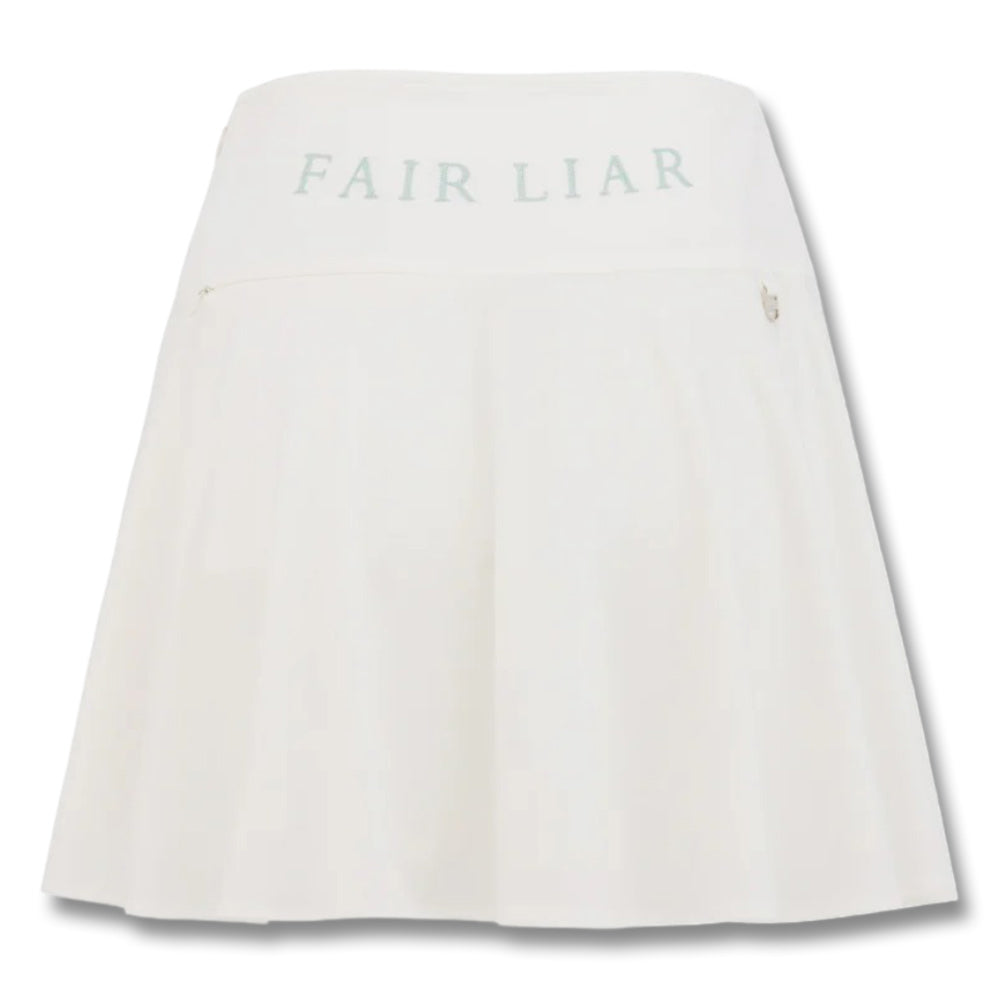 Fairliar High Waist Jersey Flared Golf Skirt White - SS25 Women