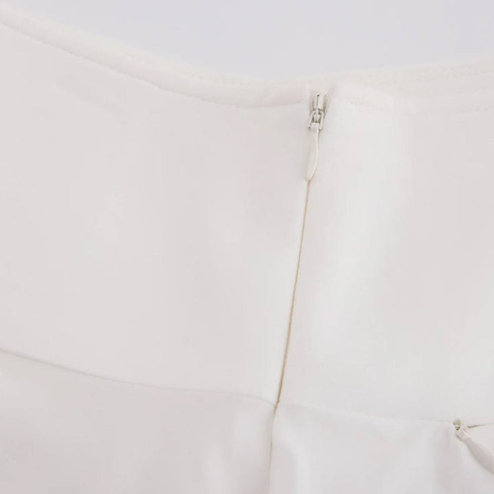 Fairliar High Waist Jersey Flared Golf Skirt White - SS25 Women