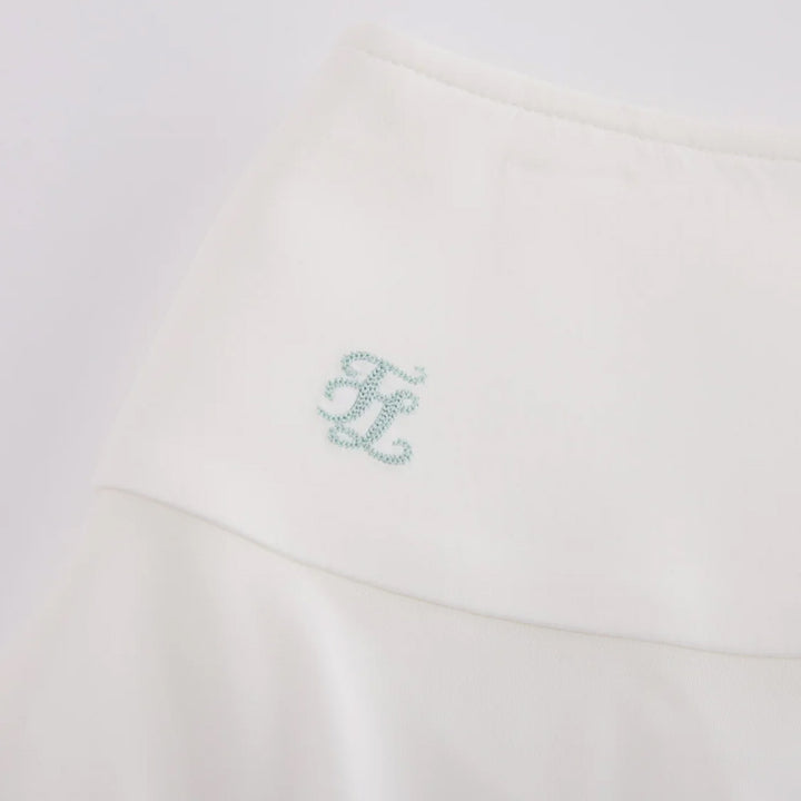 Fairliar High Waist Jersey Flared Golf Skirt White - SS25 Women