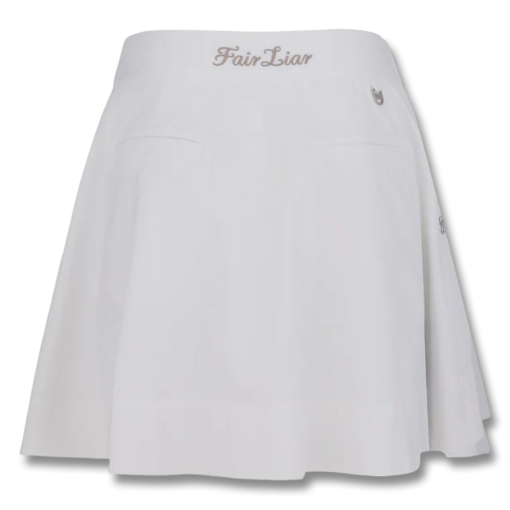 Fairliar Double Layer Flared Golf Skirt White - SS25 Women – Golfio