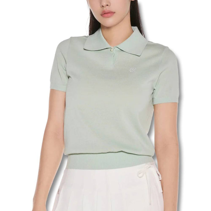 Fairliar Asymmetrical Ribbon Pleated Golf Skirt White - SS25 Women