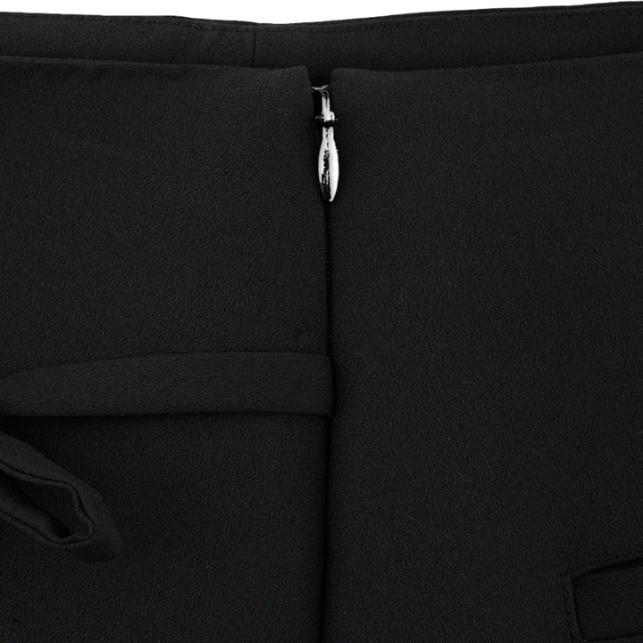 Fairliar Asymmetrical Ribbon Pleated Golf Skirt Black - SS25 Women
