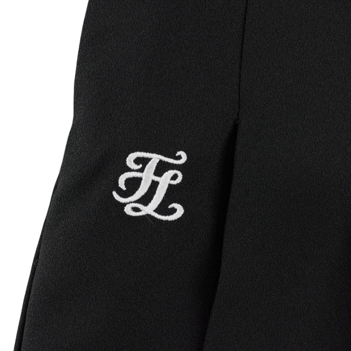 Fairliar Asymmetrical Ribbon Pleated Golf Skirt Black - SS25 Women