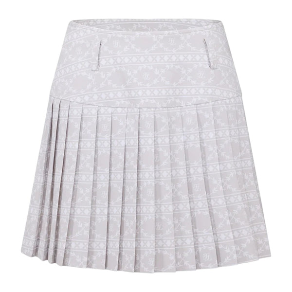 Fairliar High Waist Pattern Golf Skirt Beige - SS25 Women