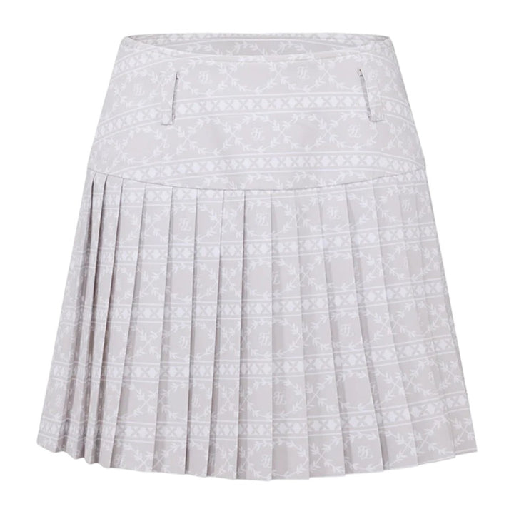 Fairliar High Waist Pattern Golf Skirt Beige - SS25 Women