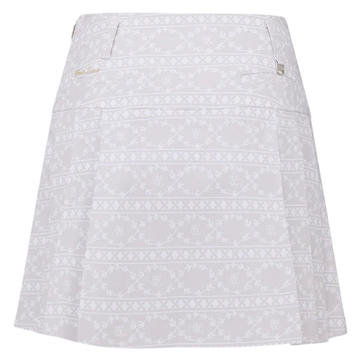 Fairliar High Waist Pattern Golf Skirt Beige - SS25 Women