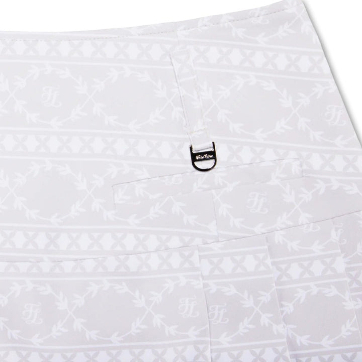 Fairliar High Waist Pattern Golf Skirt Beige - SS25 Women