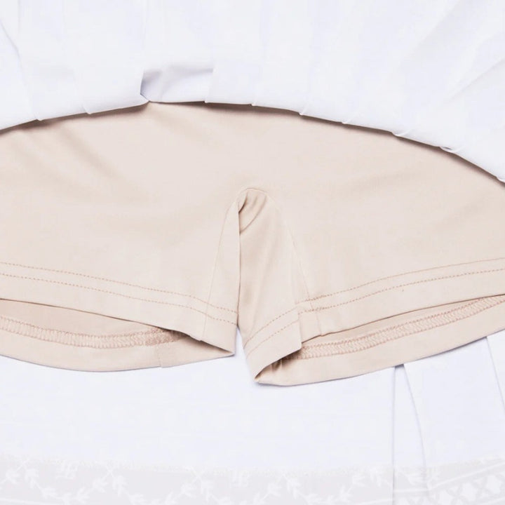 Fairliar High Waist Pattern Golf Skirt Beige - SS25 Women