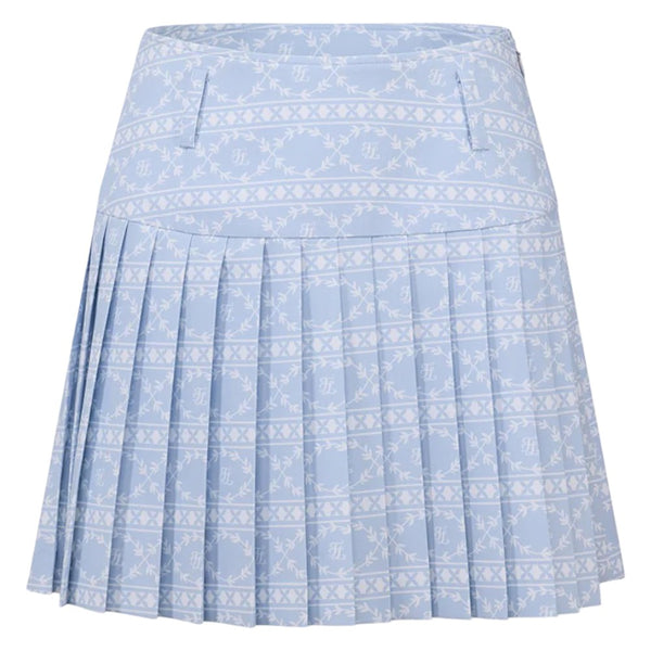 Fairliar High Waist Pattern Golf Skirt Blue - SS25 Women