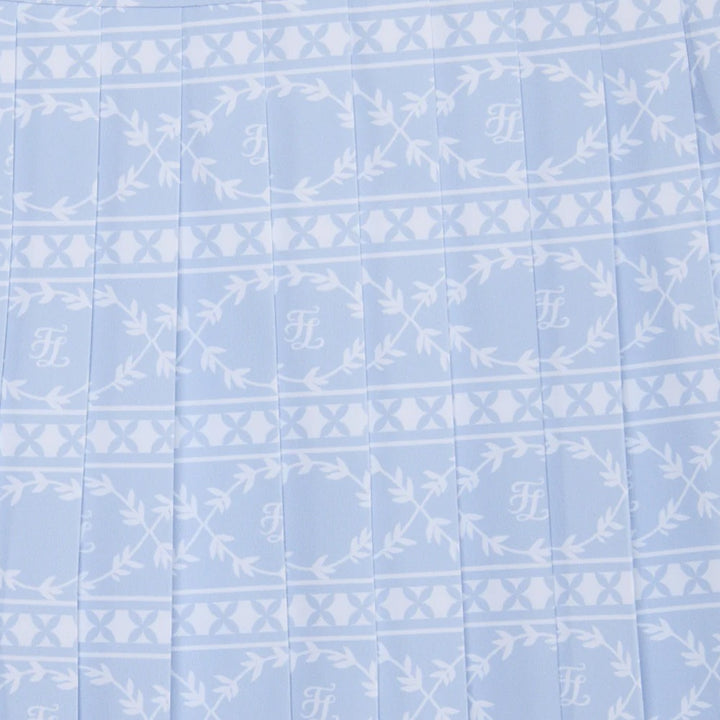 Fairliar High Waist Pattern Golf Skirt Blue - SS25 Women