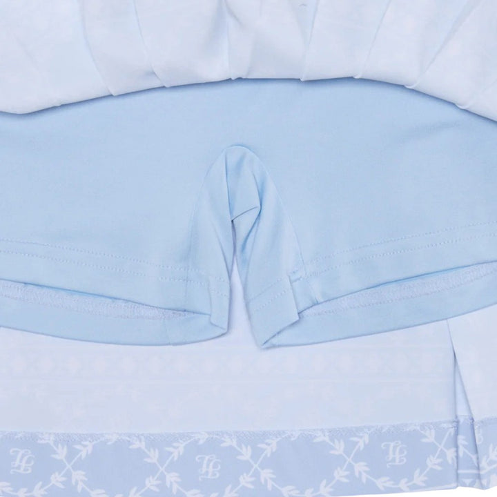 Fairliar High Waist Pattern Golf Skirt Blue - SS25 Women