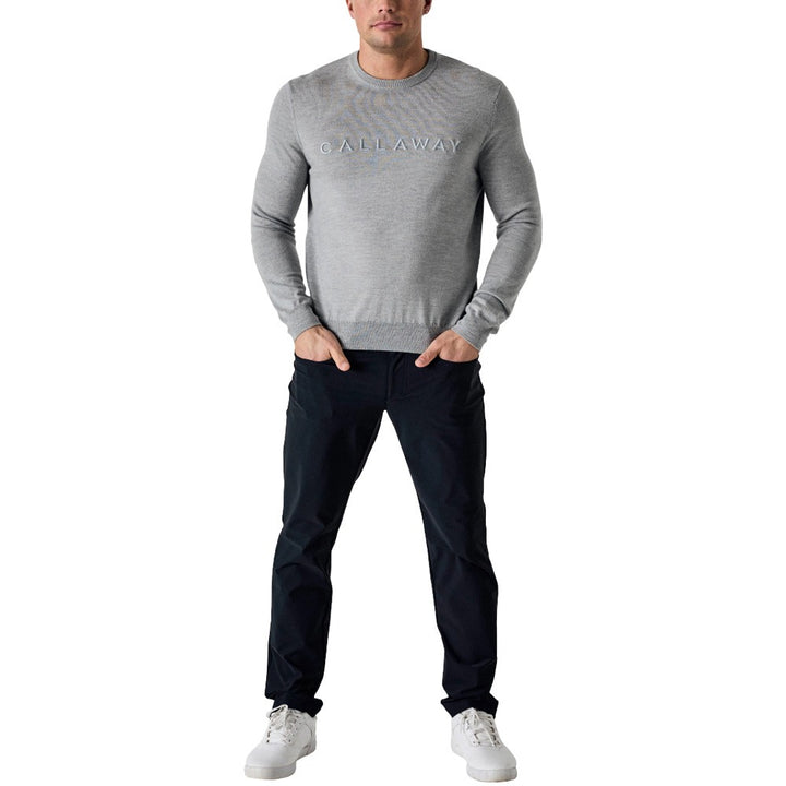 Callaway Legacy Collection Logo Crewneck Golf Sweater Quarry Heather - SP25 Men