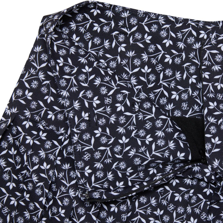 Fairliar High Waist Pattern Golf Skirt Black - SS25 Women